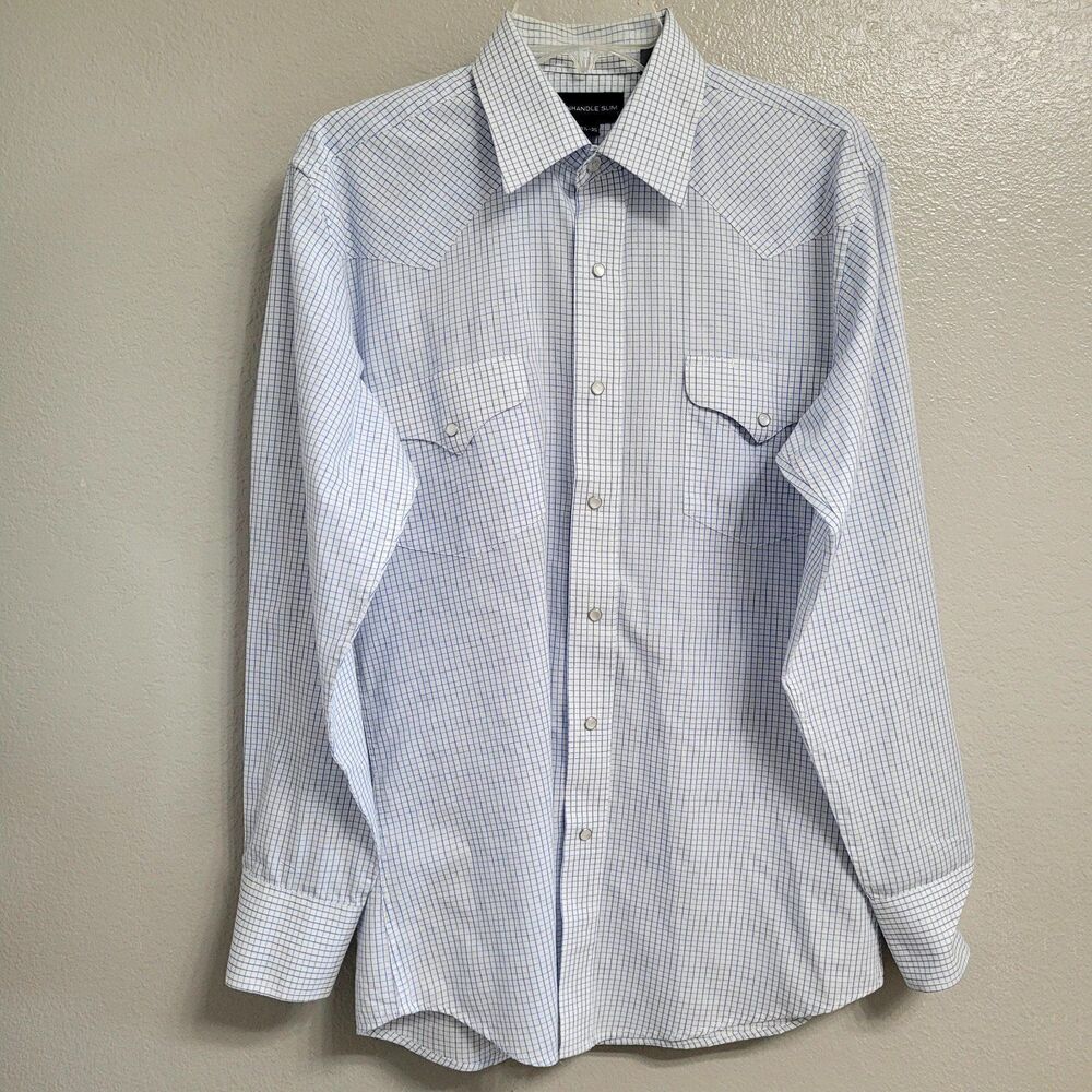 Panhandle Slim Shirt Mens Western Pearl Snap Long Sleeve Size 15 1/2-35